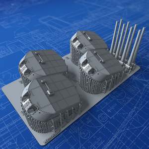 1/400 Imperial German Navy 30.5 cm/50 (12”) SK L/50 Drh LC/1912 x4 (Derfflinger Class)