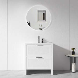 Laundry: 750mm White Plywood Floor Standing Vanity Unit