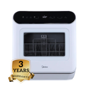 Dishwasher: Midea 3 Place Setting Bench Top Mini Dishwasher  | 3 Years Warranty | Not Requiring Plumbing  |  WQP4-2605