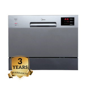 Dishwasher: Midea 6 Place Setting Bench Top Dishwasher  | 3 Years Warranty | Stainless Steel | JHDW6TT