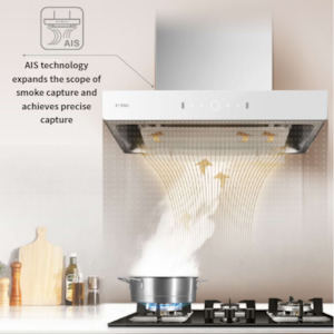Rangehood: FOTILE 600MM AIS Technology White Rangehood Without Decoration Cover 1180m³/h EMG6018-W
