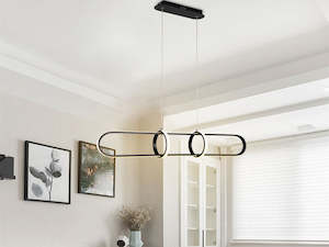 Lighting: Halo 1.2M Black Modern LED Bar Pendant Light