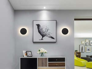 Halo Black 13cm Simply Black Round LED Wall Light