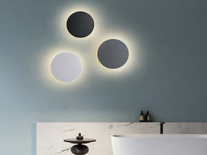 Lighting: Halo Black 18cm Round LED Wall Light