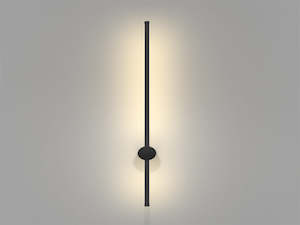 Halo 60cm Stylish Black LED Wall Light