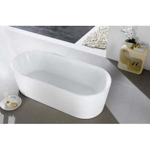 Bathtub: Evangeline Acrylic Freestanding Bathtub | 1700mm | Gloss White