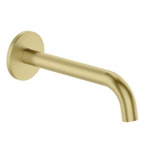 Tapware: ELEMENTI UNO CURVED BATH SPOUT - BRUSHED BRASS