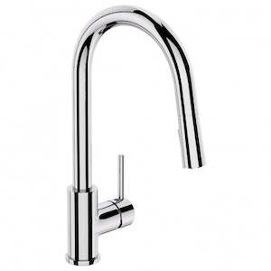 ELEMENTI UNO GOOSE NECK KITCHEN MIXER C/W POS PULL-OUT - CHROME