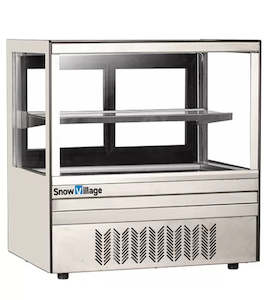 Upright Freezer Fridge: Square Glass Chilled Counter-Top Food Display DG-TZ700