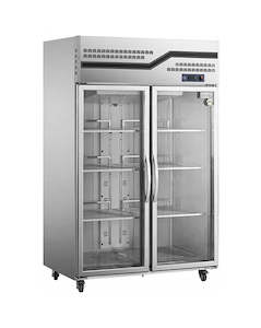 Refrigerator: Stainless Steel Two Glass Door Fridge CFR-40B2F