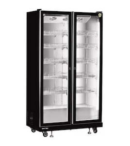 Refrigerator: Double Glass Door Wine Fridge LC-1100