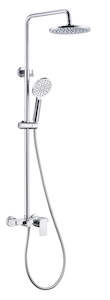 Tapware: Round Twin Rain Shower With Mixer Chrome