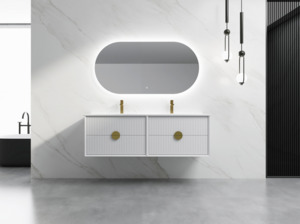 Bathroom: ELVA WALL HUNG Plywood VANITY 1500MM DOUBLE BASIN