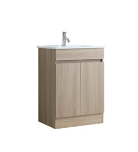 Freestanding Vanity: DNF Floorstanding Plywood VANITY Light Oak 600MM