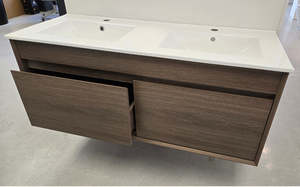 Hamilton | 1200MM | Double basin | Dark Oak | Floorstanding Plywood Vanity