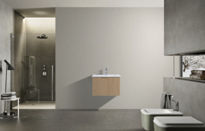 FLUTED OAK WALL HUNG Plywood VANITY 600MM