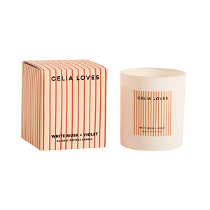 Candles: Celia Loves - White Musk + Violet Candle