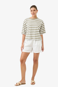 Eb Ive: Eb & Ive - Studio Stripe TShirt - Olive