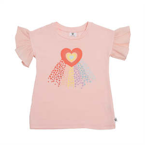 Hoot Kid - Rainbow Galaxy Tee - Ballet Pink