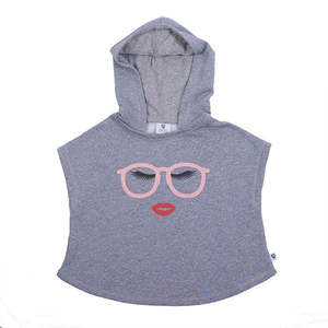 Girls Tops Tees: Hoot Kid - Oh The Lashes Poncho - Light Grey