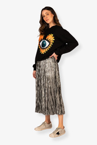 The Others: The Others - Lilian Pleat Skirt - Crushed Silver