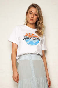 The Others - Vintage Tee - White with Good Vibes