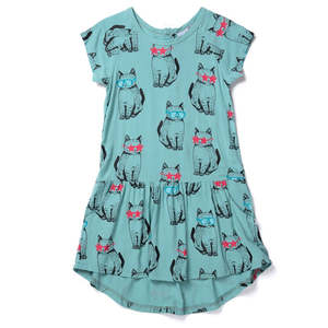 Minti - Cool Cats Woven Dress - Mint