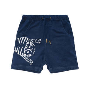 Kids Sale: Band of Boys - Shorts Tiger Outline Blue Denim Look