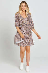 Sass - Isobelle Tiered Mini Dress - Navy Floral Ditsy