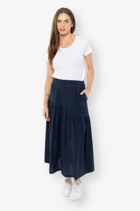 Skirts: Seeking Lola - Devine Maxi Skirt - Denim