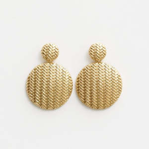 Stella + Gemma - Gold Round Textured Earrings
