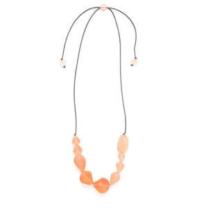 Rare Rabbit - Cascading Pebbles Necklace - Clay