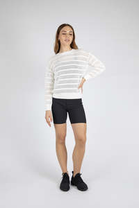 Marlow - Pointelle Crew Neck - White