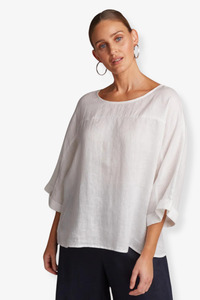 Shirts Blouses: Eb & Ive - Studio Relaxed Top - Salt