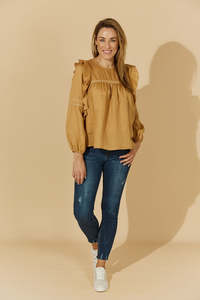 Isle Of Mine Clearance: Isle of Mine - Honesty Peasant Top - Cinnamon