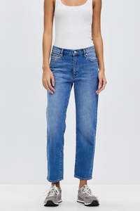 Abrand Nuew Denim: Abrand - 95 Mid Straight Maya - Mid Blue