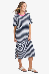 Elm Lifestyle: Elm - Merry Tee Dress - Navy White Stripe