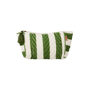 Newest: Kip & Co - Velvet Toiletry Bag - Moss Stripe