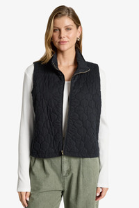 Eb & Ive - Sansi Quilted Crop Vest - Black