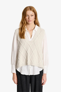 Jackets: Eb & Ive - Liora Knit Vest - Bisque