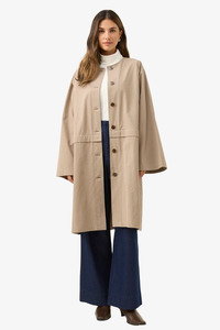 Jackets: Isle of Mine - Farida Convertible Coat - Stone