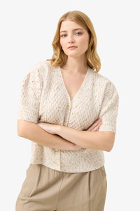 Isle Of Mine: Isle of Mine - McKenna Short Sleeve Cardigan -Ivory