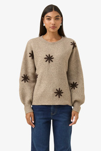 Isle of Mine - Miru Stitch Flower Jumper - Stone