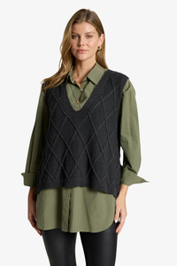 Eb & Ive - Liora Knit Vest - Charcoal