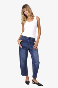 Pants Jumpsuits: Monaco - Toni Barrel Jeans - Dark Blue