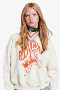 New: Karen Walker -  Runaway Carousel Crew - Ecru/Tangerine