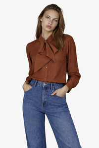 Whats New Woman: Mimoso - Bow Shirt - Burnt Rust