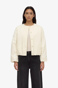 Assembly Label - Zoie Padded Bomber Jacket - Antique White