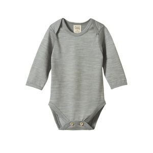 Baby: Nature Baby - Merino Long Sleeve Bodysuit -Grey Marle