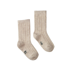 Baby: Nature Baby - Organic Cotton Rib Socks - Oatmeal Marle